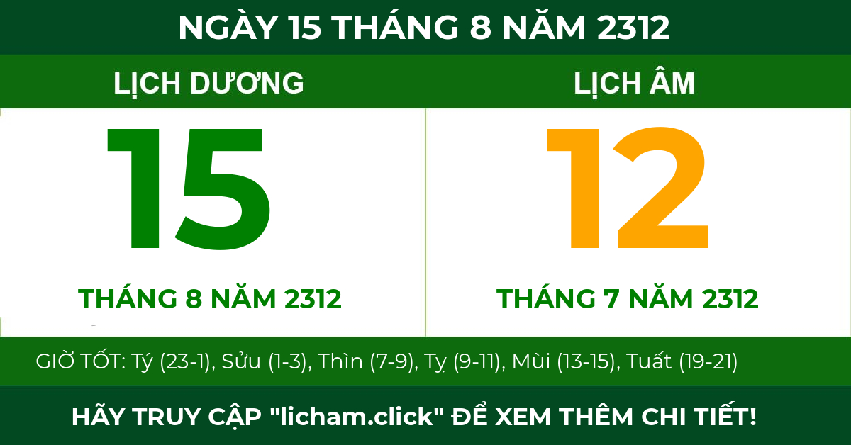 lịch âm ngày 15 tháng 8 năm 2312