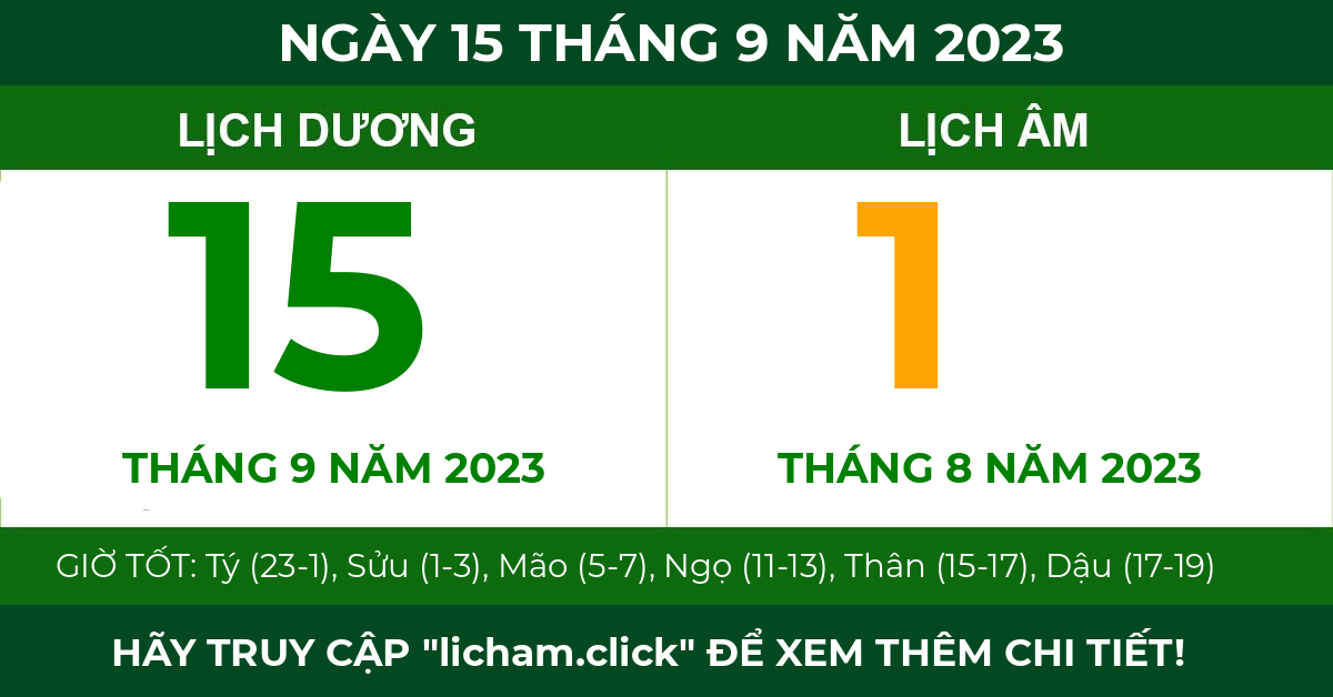 lịch âm ngày 15 tháng 9 năm 2023