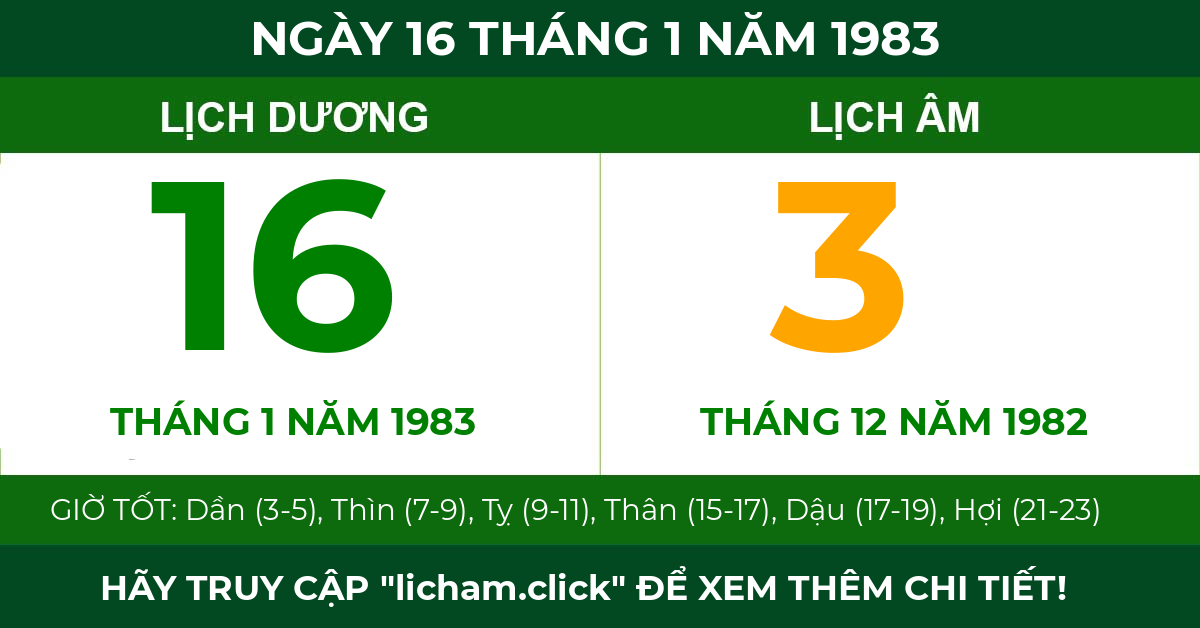 lịch âm ngày 16 tháng 1 năm 1983