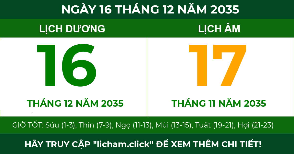 lịch âm ngày 16 tháng 12 năm 2035