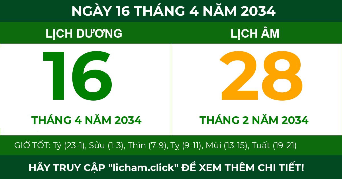 lịch âm ngày 16 tháng 4 năm 2034