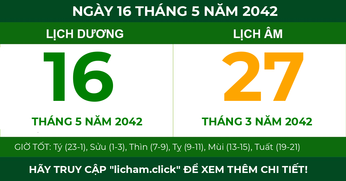 lịch âm ngày 16 tháng 5 năm 2042