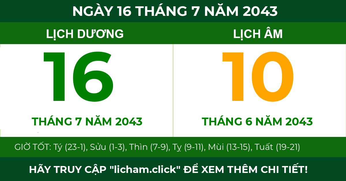 lịch âm ngày 16 tháng 7 năm 2043