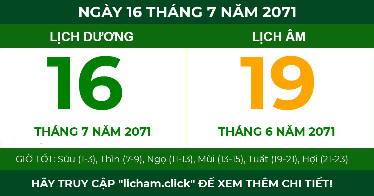 lịch âm ngày 16 tháng 7 năm 2071
