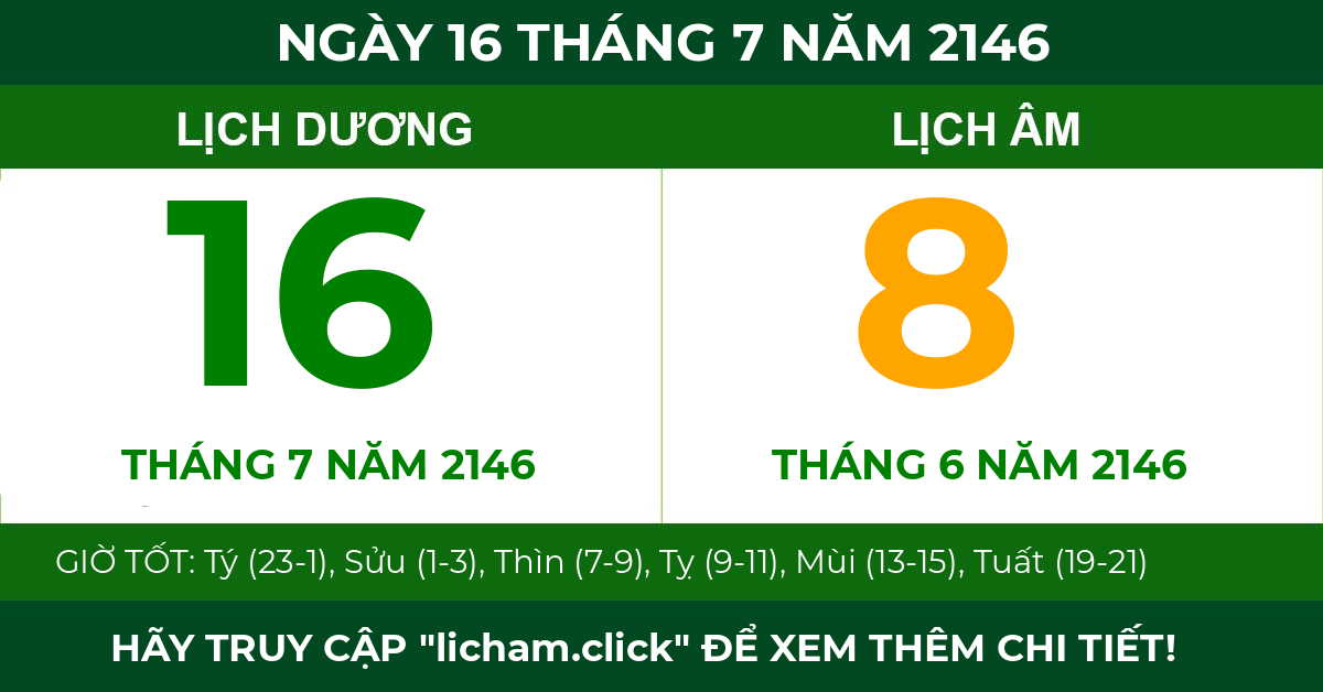 lịch âm ngày 16 tháng 7 năm 2146