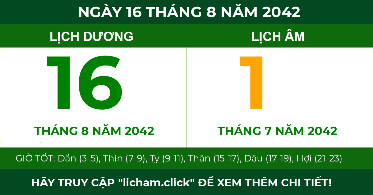 lịch âm ngày 16 tháng 8 năm 2042