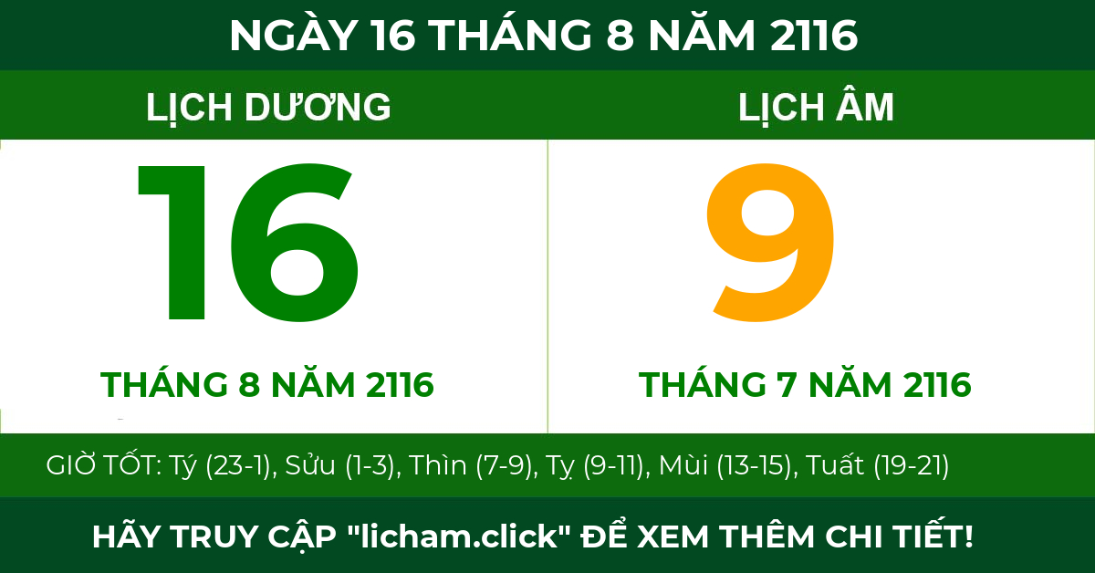 lịch âm ngày 16 tháng 8 năm 2116