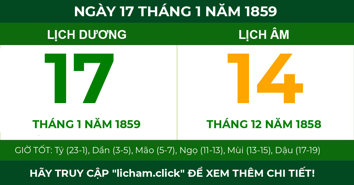 lịch âm ngày 17 tháng 1 năm 1859