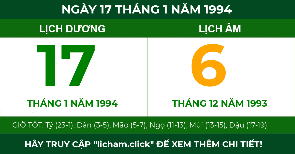 lịch âm ngày 17 tháng 1 năm 1994