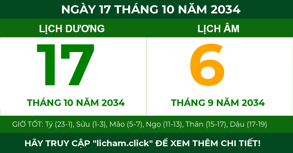 lịch âm ngày 17 tháng 10 năm 2034