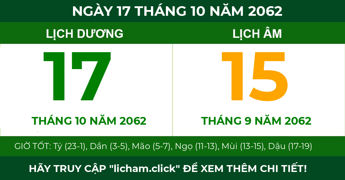 lịch âm ngày 17 tháng 10 năm 2062