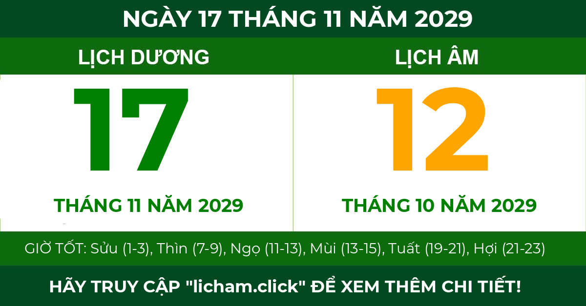 lịch âm ngày 17 tháng 11 năm 2029
