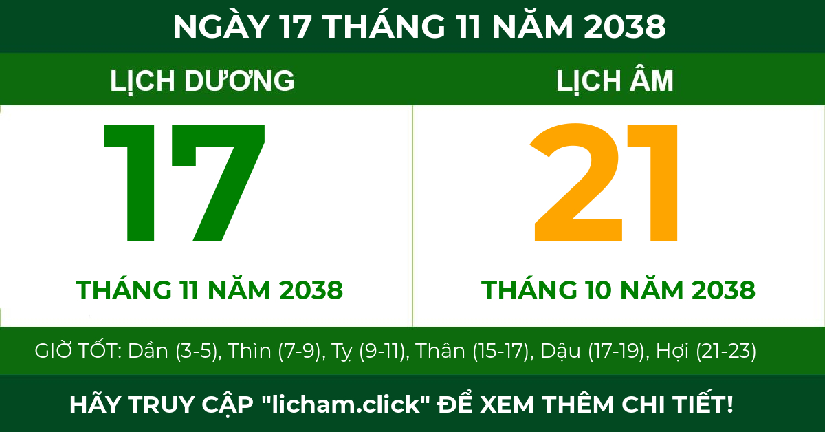 lịch âm ngày 17 tháng 11 năm 2038