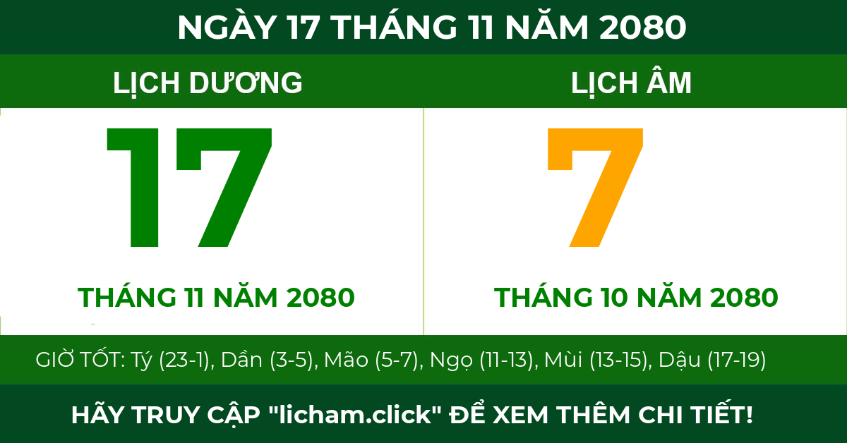 lịch âm ngày 17 tháng 11 năm 2080