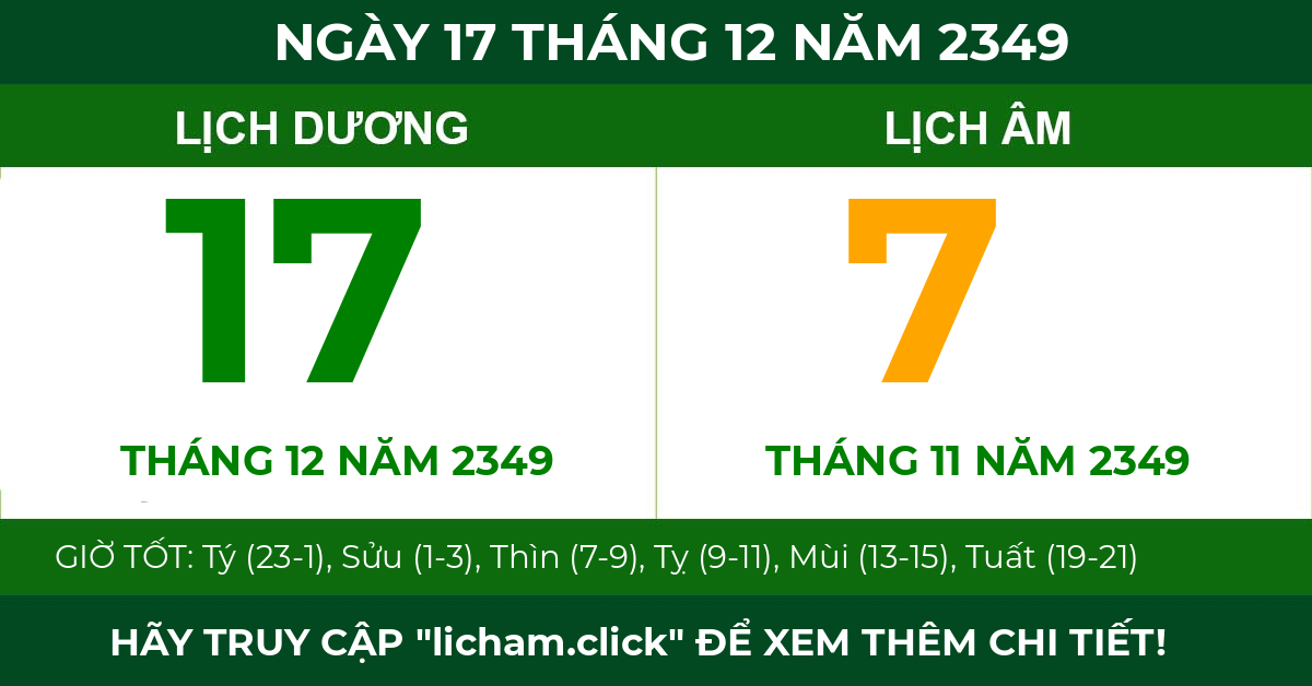 lịch âm ngày 17 tháng 12 năm 2349