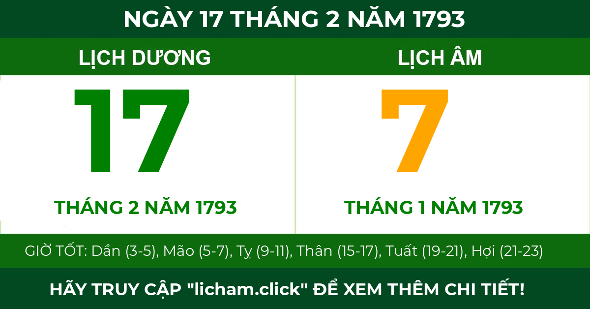 lịch âm ngày 17 tháng 2 năm 1793