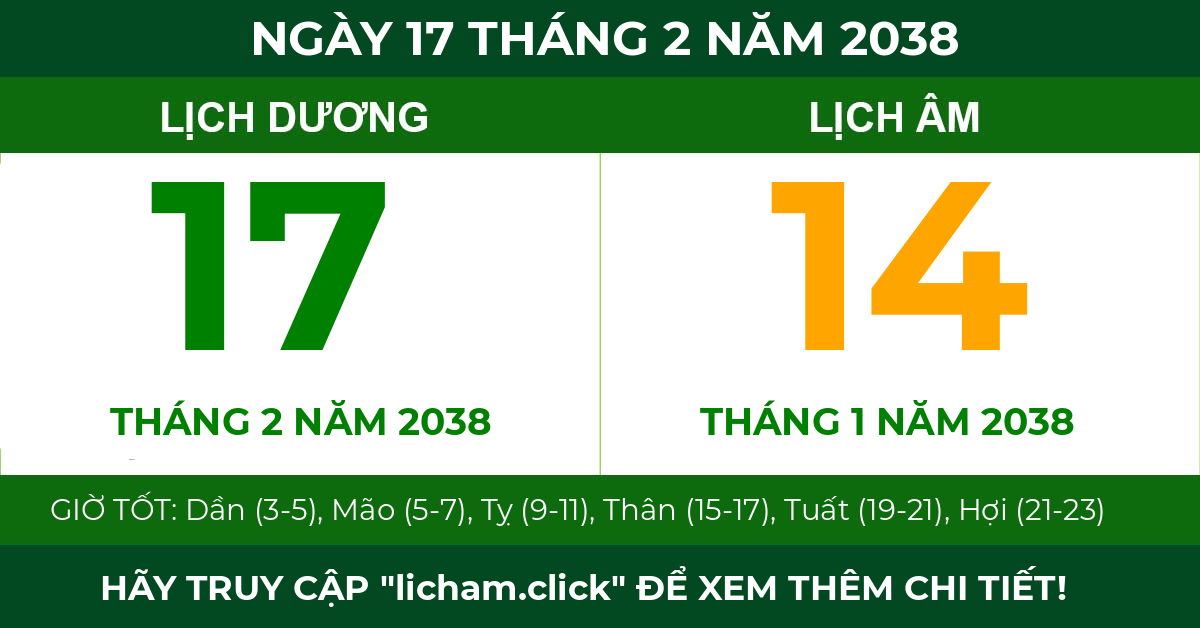 lịch âm ngày 17 tháng 2 năm 2038