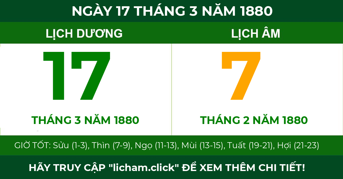 lịch âm ngày 17 tháng 3 năm 1880