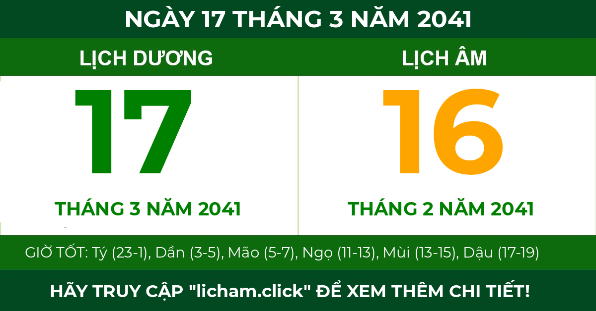 lịch âm ngày 17 tháng 3 năm 2041