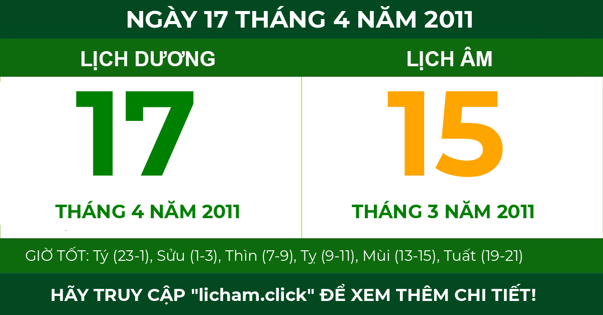 lịch âm ngày 17 tháng 4 năm 2011