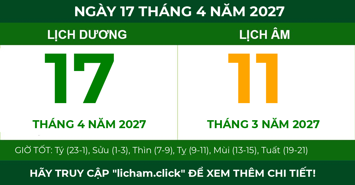 lịch âm ngày 17 tháng 4 năm 2027