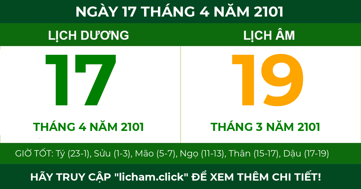 lịch âm ngày 17 tháng 4 năm 2101
