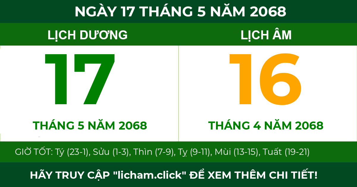 lịch âm ngày 17 tháng 5 năm 2068