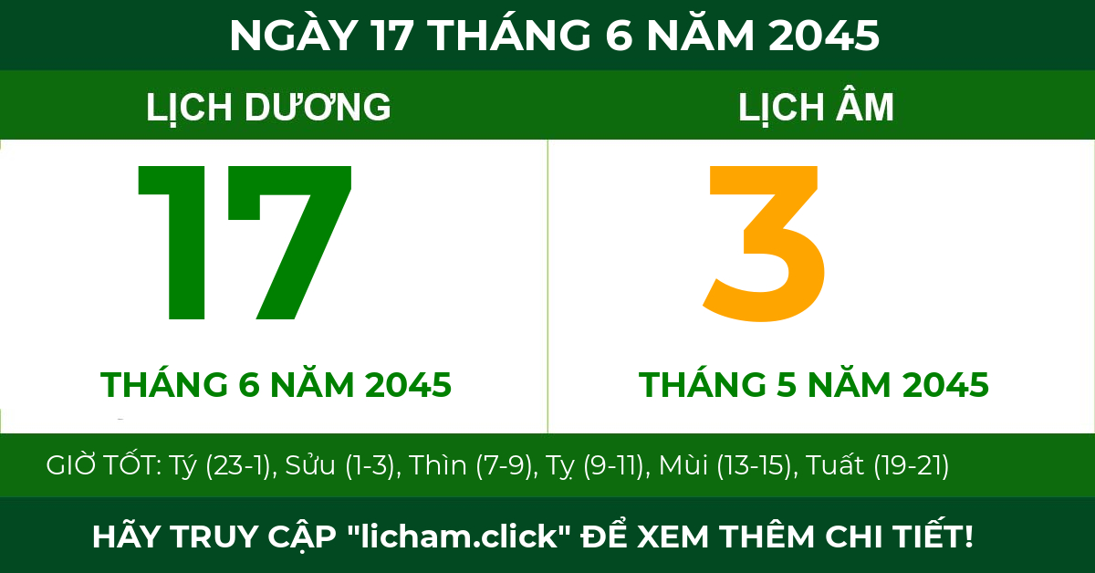 lịch âm ngày 17 tháng 6 năm 2045