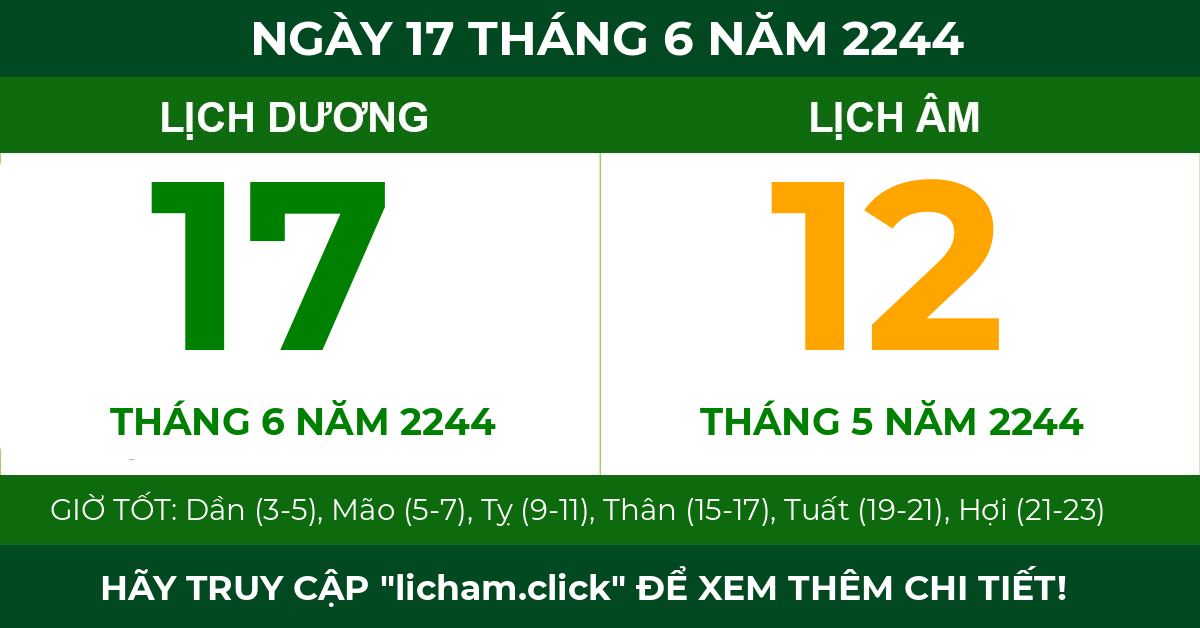 lịch âm ngày 17 tháng 6 năm 2244
