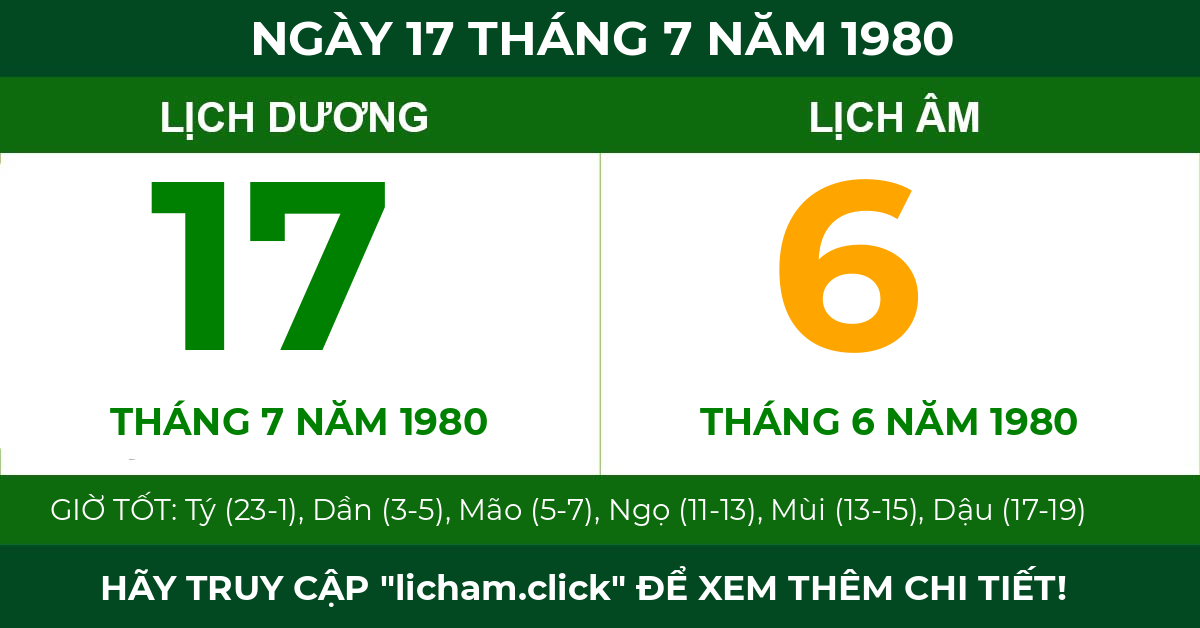 lịch âm ngày 17 tháng 7 năm 1980