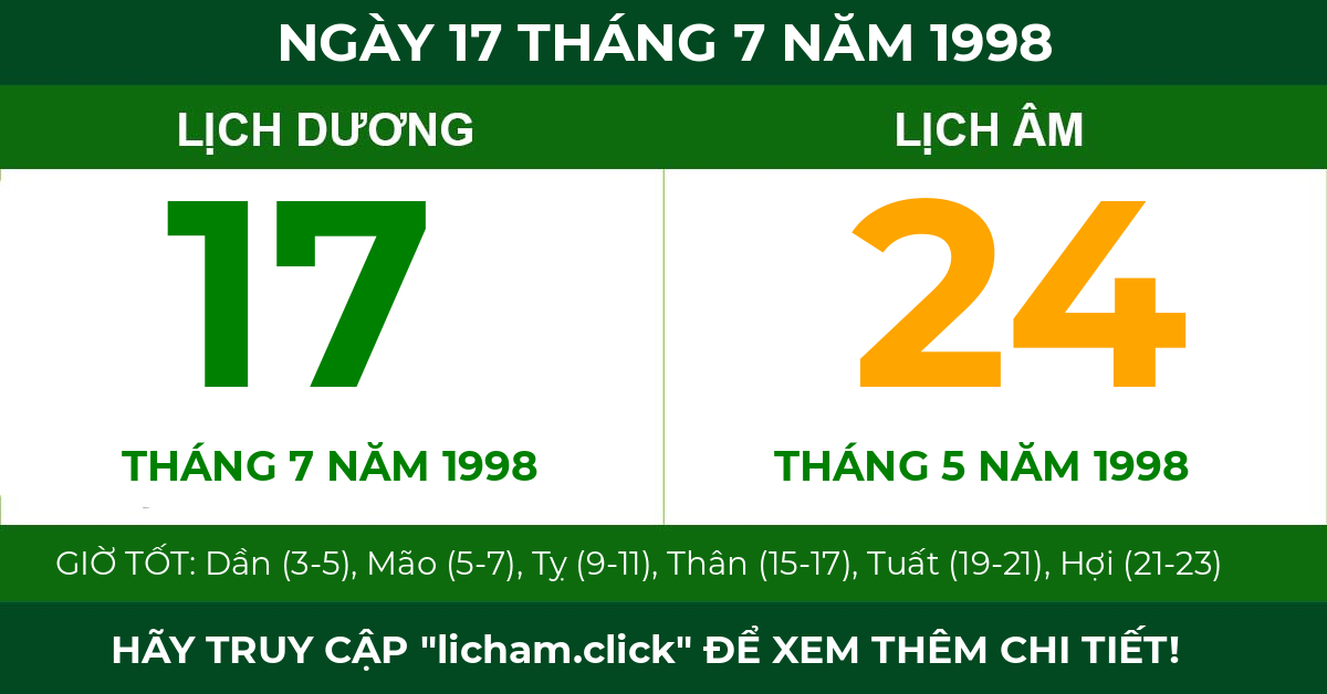 lịch âm ngày 17 tháng 7 năm 1998