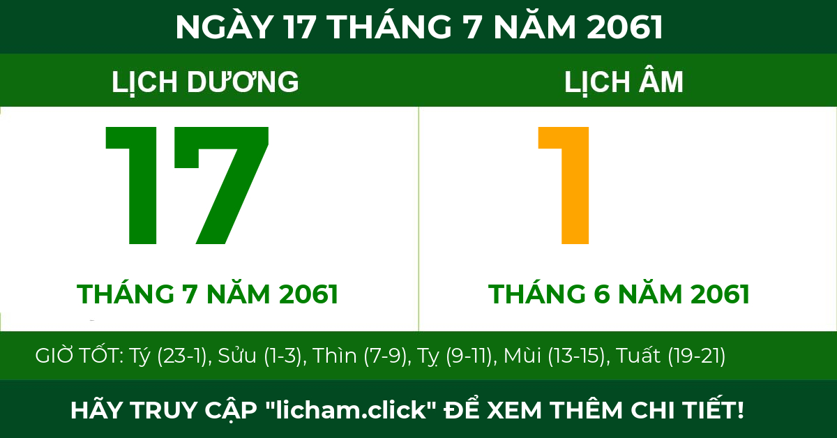 lịch âm ngày 17 tháng 7 năm 2061