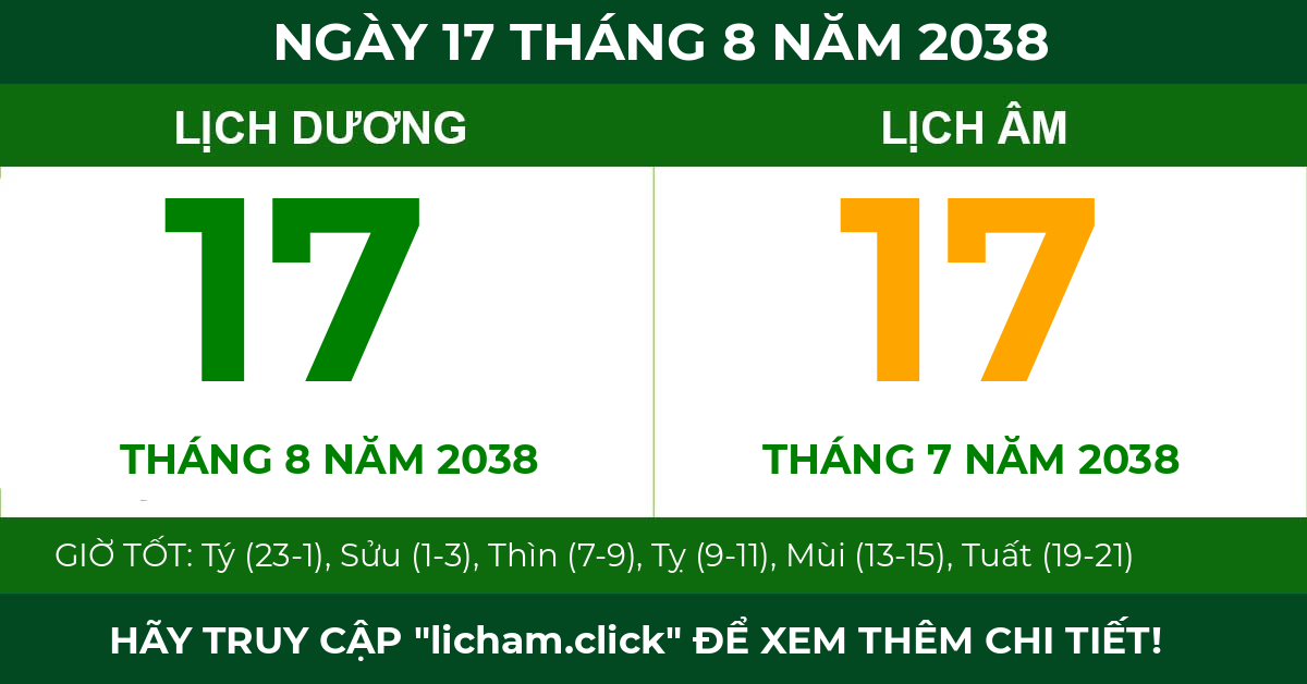 lịch âm ngày 17 tháng 8 năm 2038