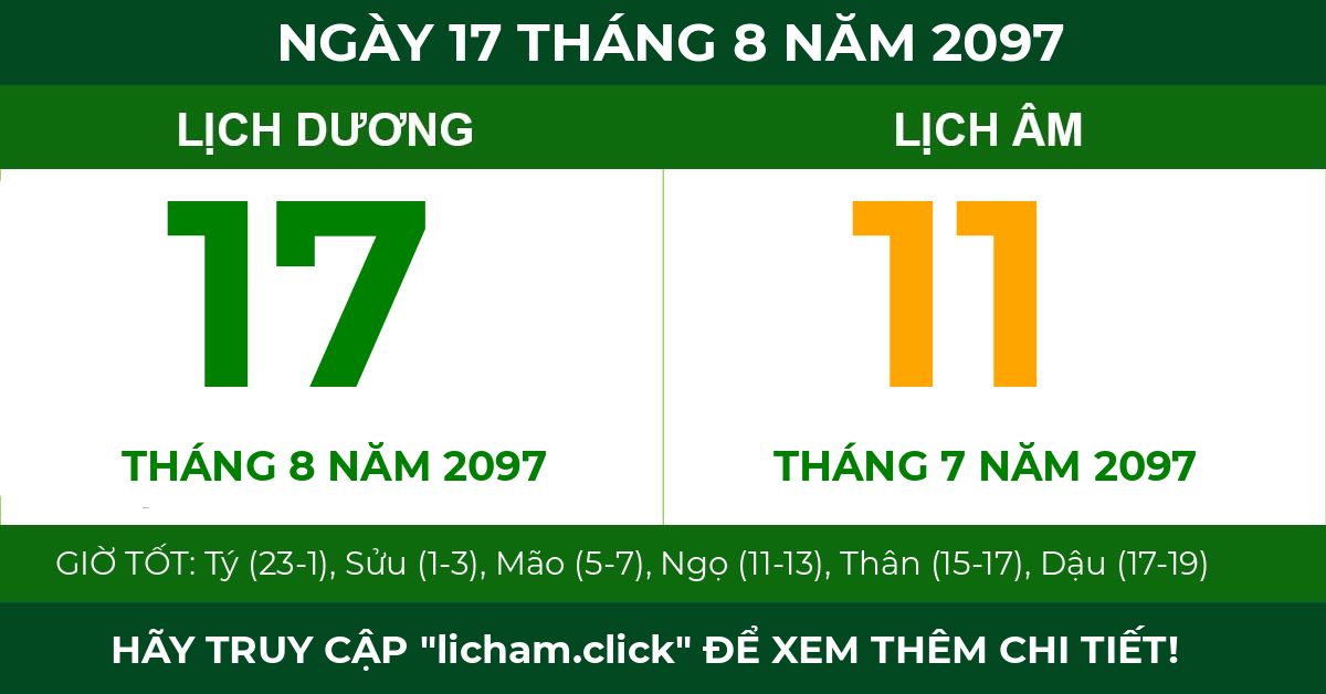 lịch âm ngày 17 tháng 8 năm 2097