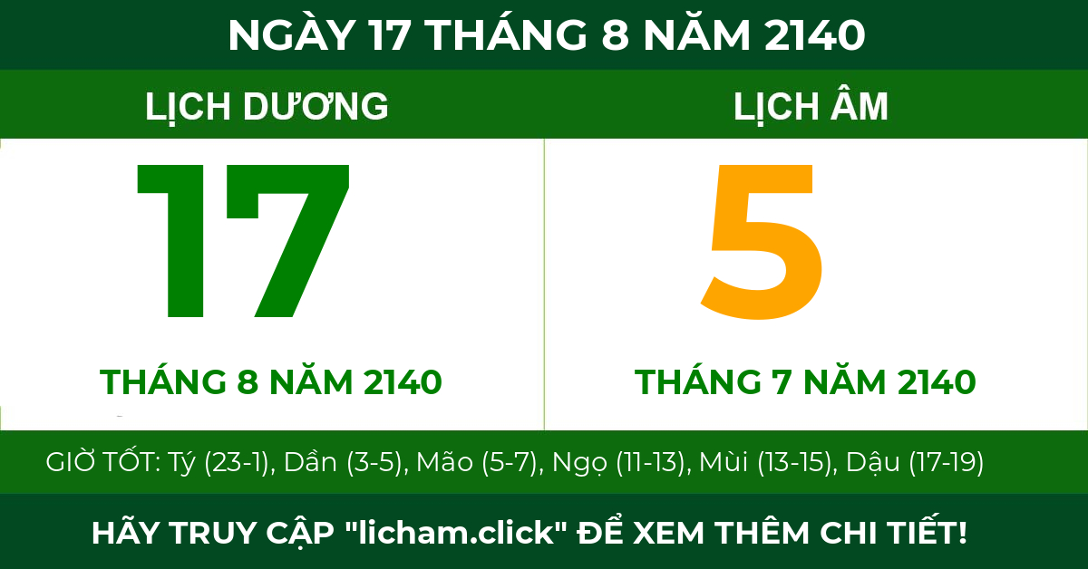 lịch âm ngày 17 tháng 8 năm 2140