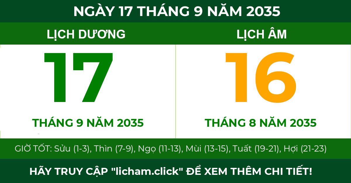 lịch âm ngày 17 tháng 9 năm 2035