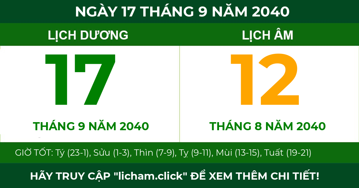 lịch âm ngày 17 tháng 9 năm 2040