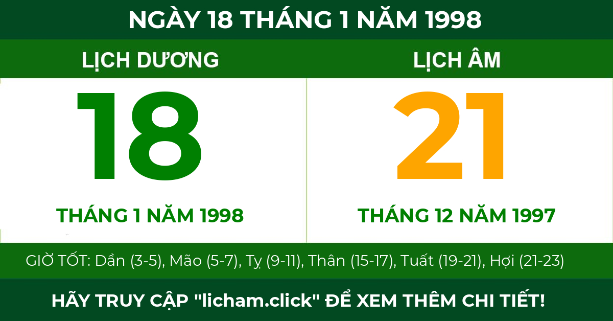 lịch âm ngày 18 tháng 1 năm 1998