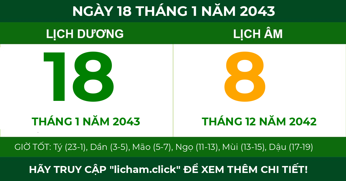 lịch âm ngày 18 tháng 1 năm 2043