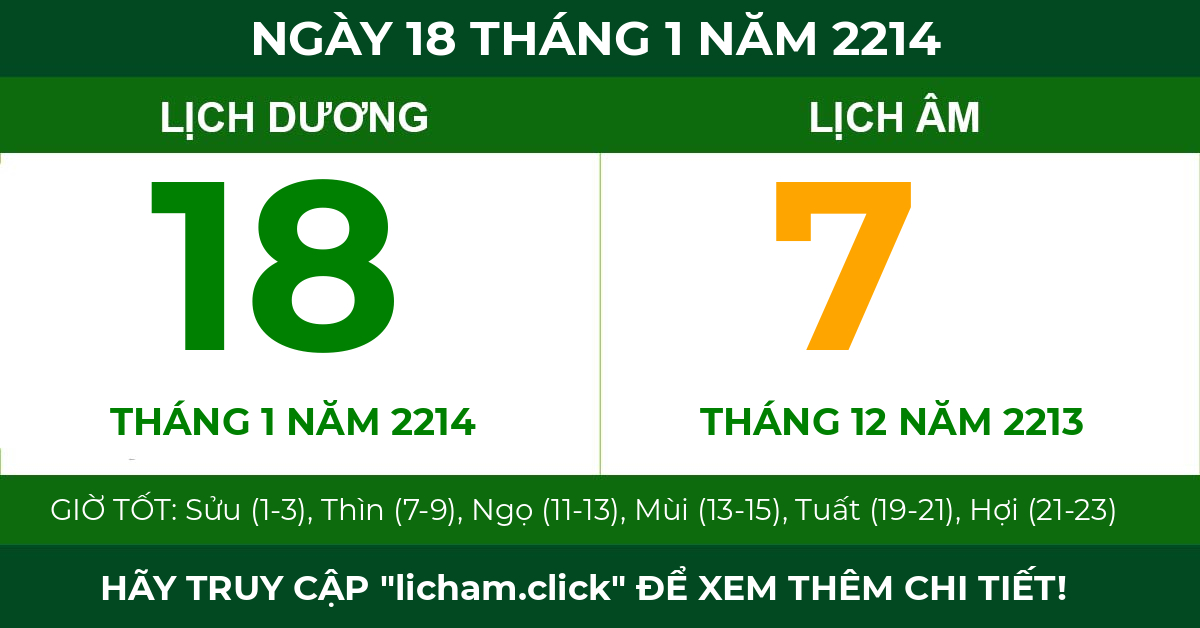 lịch âm ngày 18 tháng 1 năm 2214
