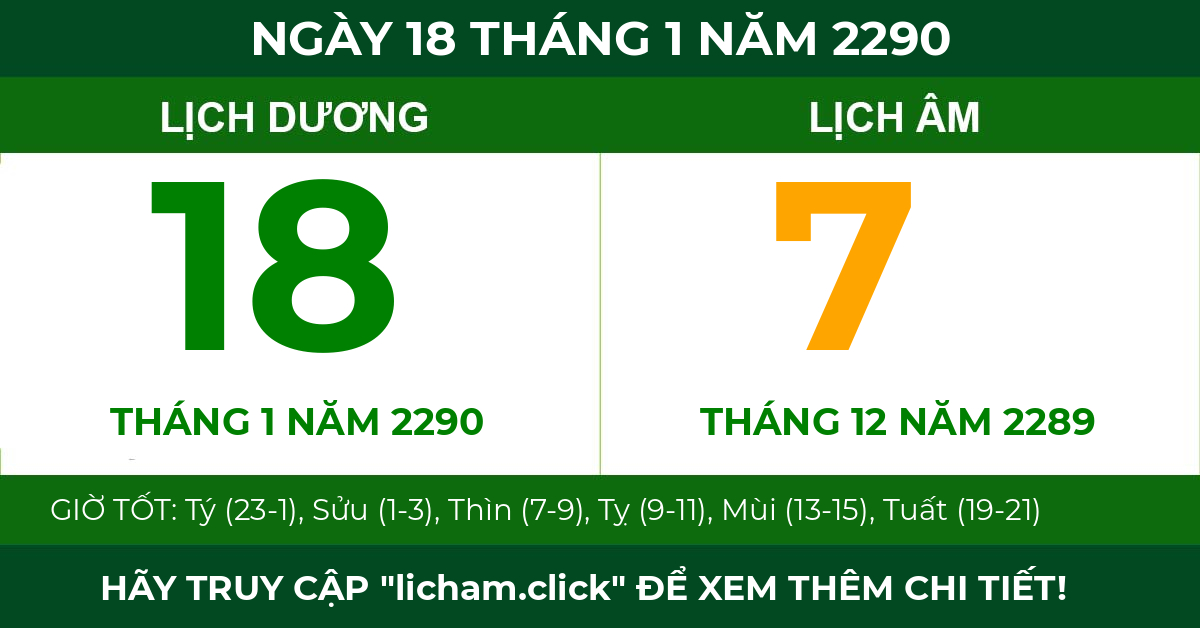lịch âm ngày 18 tháng 1 năm 2290