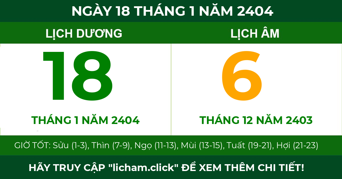 lịch âm ngày 18 tháng 1 năm 2404