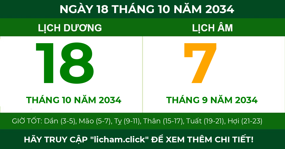 lịch âm ngày 18 tháng 10 năm 2034