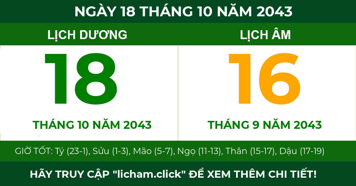lịch âm ngày 18 tháng 10 năm 2043