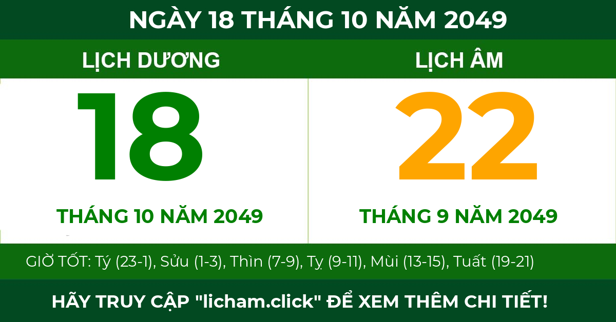 lịch âm ngày 18 tháng 10 năm 2049