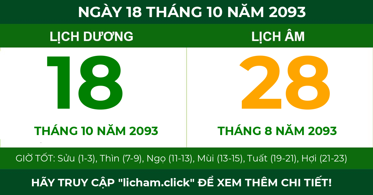 lịch âm ngày 18 tháng 10 năm 2093