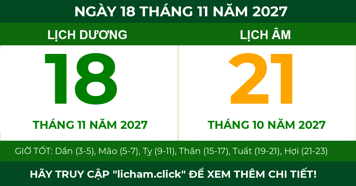 lịch âm ngày 18 tháng 11 năm 2027