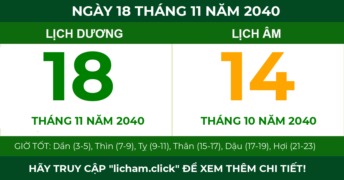 lịch âm ngày 18 tháng 11 năm 2040