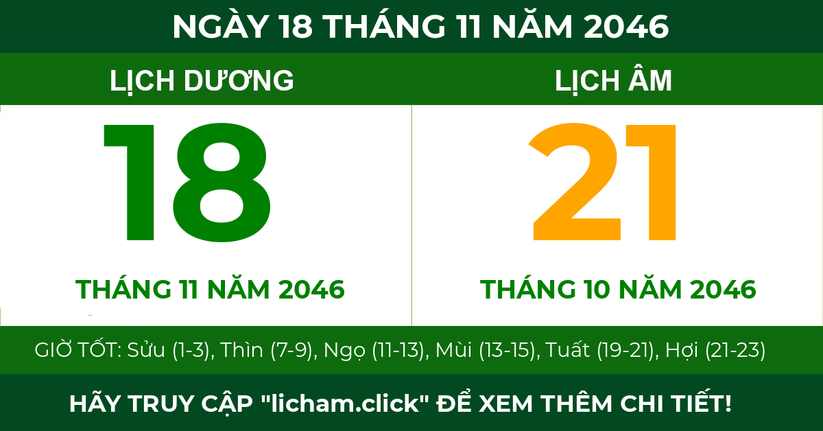 lịch âm ngày 18 tháng 11 năm 2046
