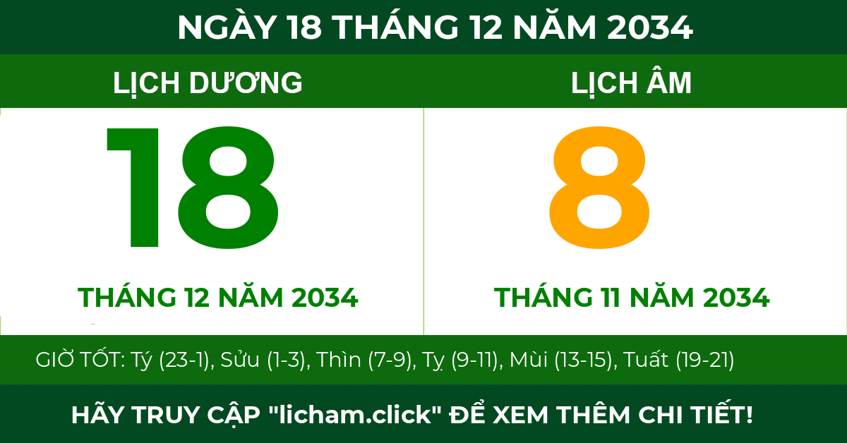 lịch âm ngày 18 tháng 12 năm 2034